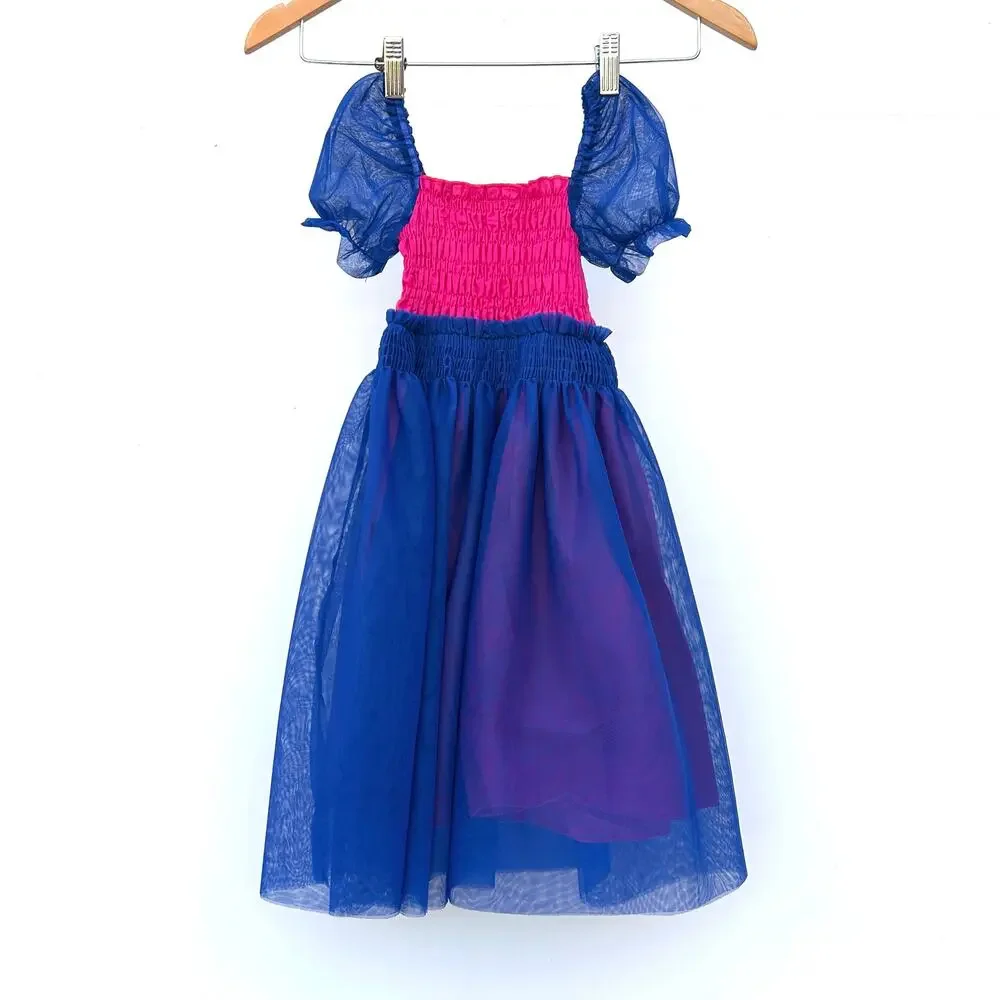 Toddler Girl’s Princess Tulle Dress Up Pink Purple Birthday Party Fancy 5T